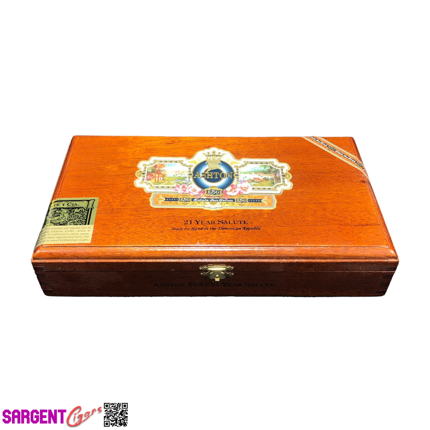 Ashton ESG 21 Year Salute Empty Wooden Cigar Box 11x6.25x2 (1)