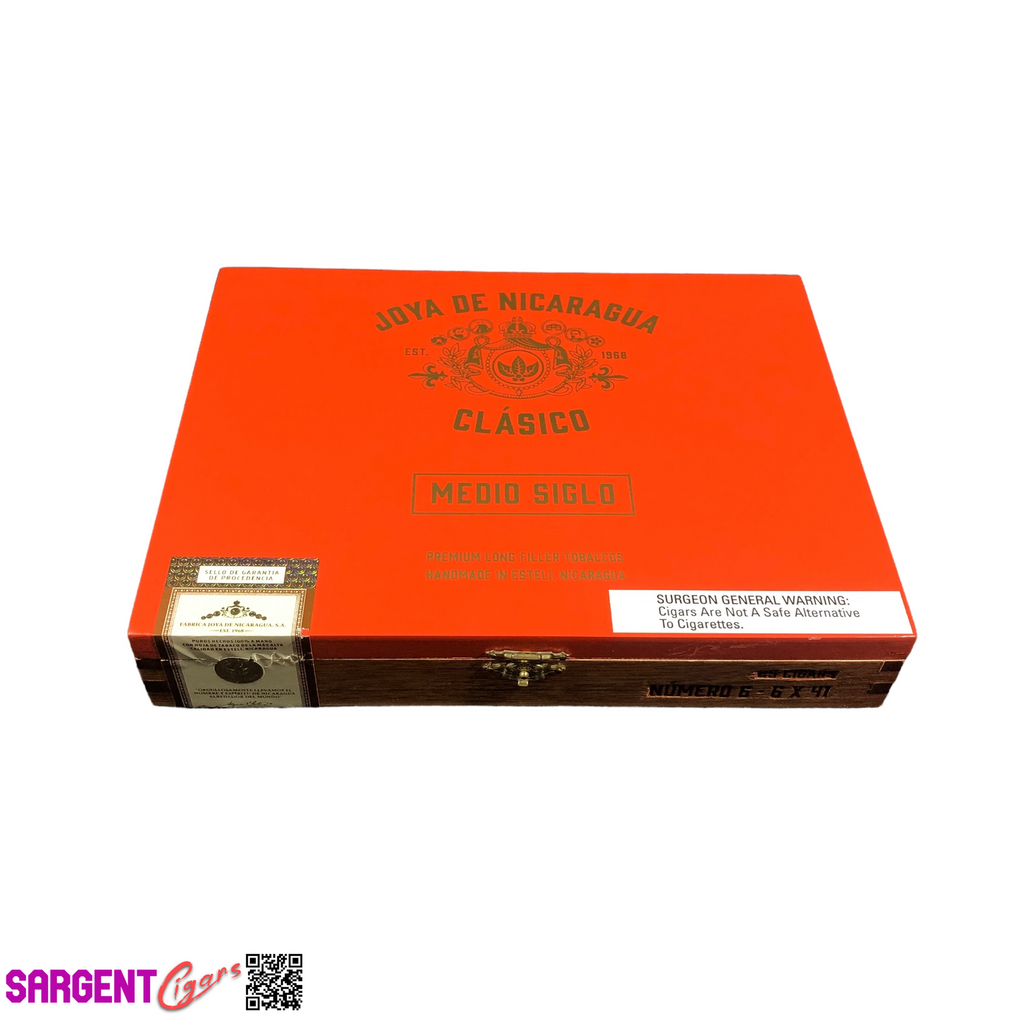 Joya De Nicaragua Clasico Siglo No6 Empty Wooden Cigar Box 9.25x7x1.5