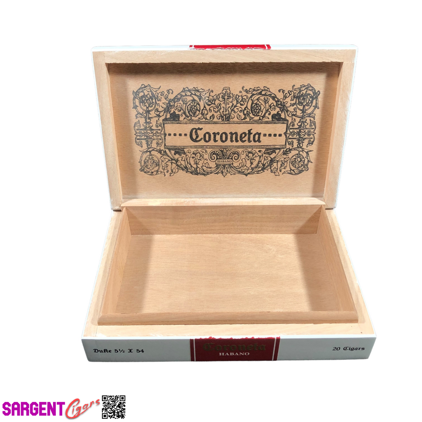 Crowned Heads Coroneta Hab Duke Empty Wooden Cigar Box 9.75x6.75x2