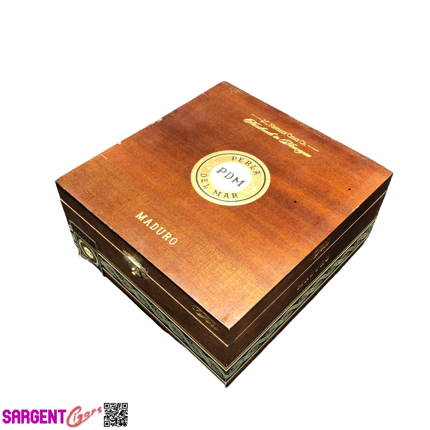 Perla Del Mar Maduro Toro Empty Wooden Cigar Box 7x7.25x3.25