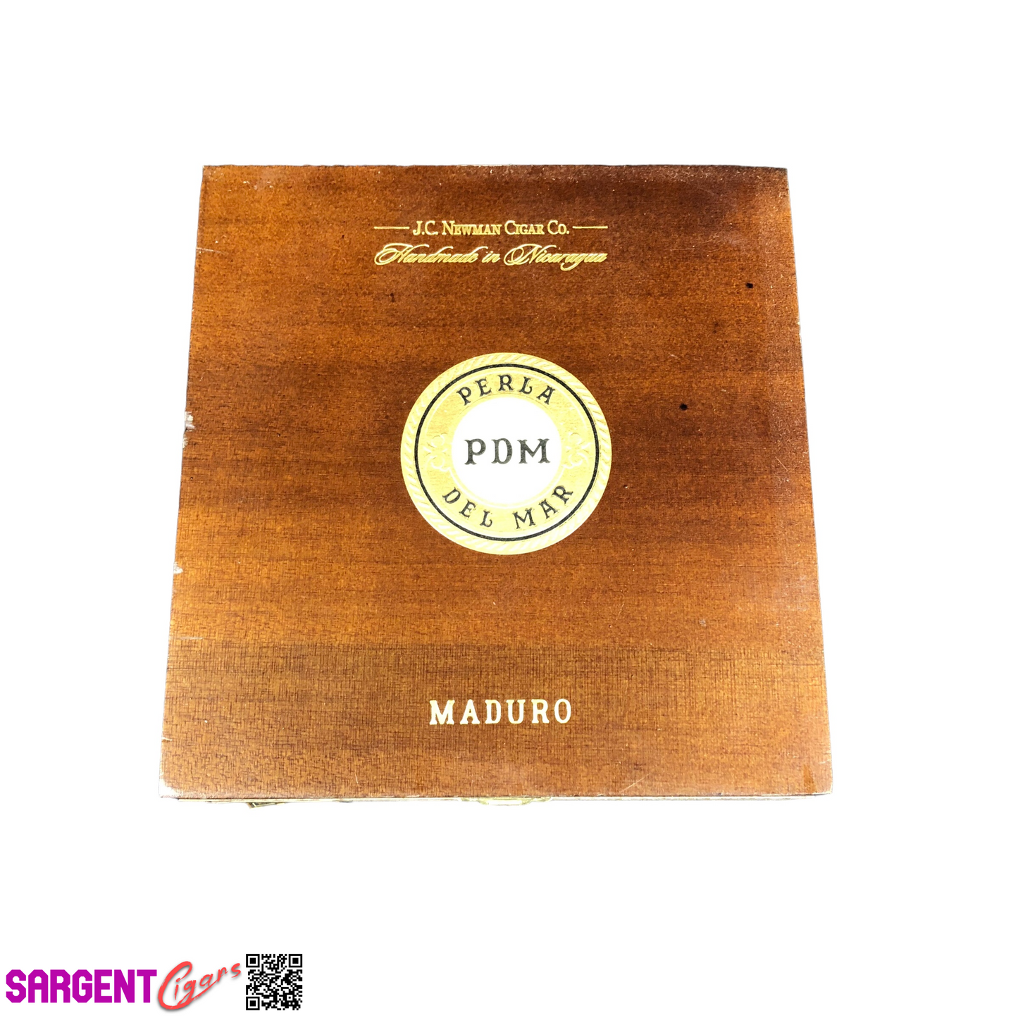 Perla Del Mar Maduro Toro Empty Wooden Cigar Box 7x7.25x3.25