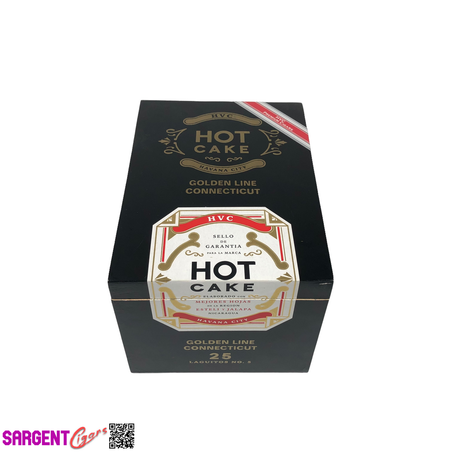 HVC Hot Cake Conn Laguitos No5 Empty Wooden Cigar Box 5.25x7.25x4.75