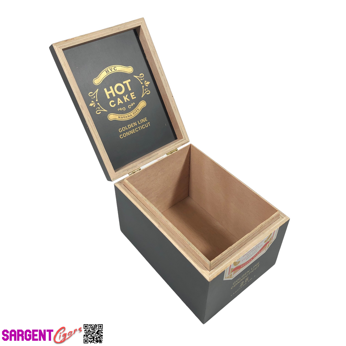 HVC Hot Cake Conn Laguitos No5 Empty Wooden Cigar Box 5.25x7.25x4.75