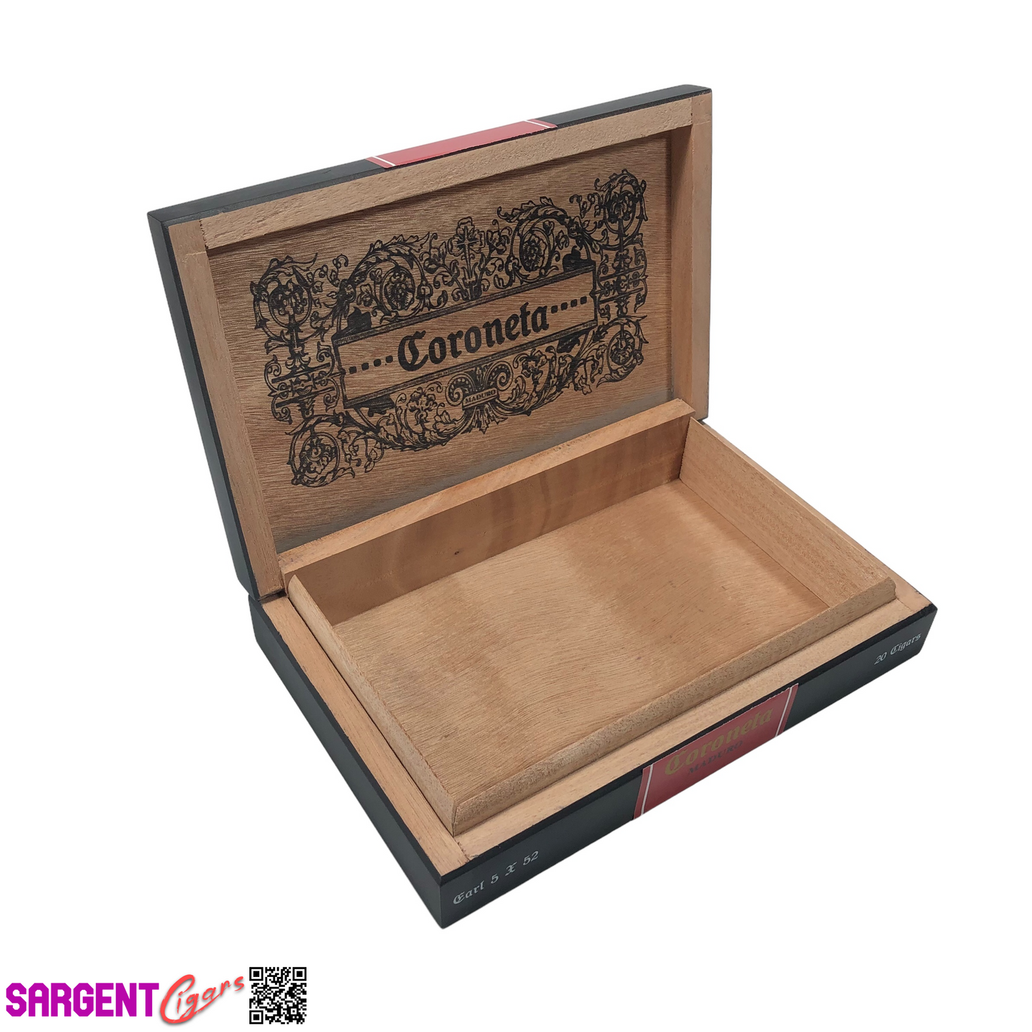 Crowned Heads Coroneta Earl Empty Wooden Cigar Box 9.5x6.25x2