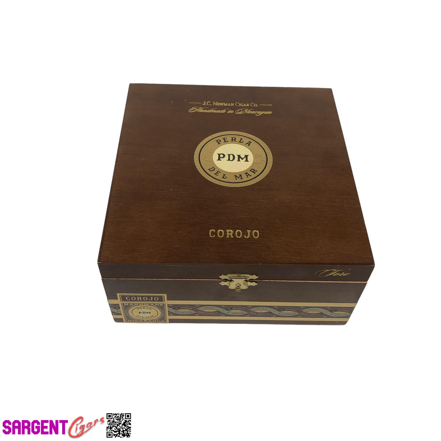 Perla Del Mar Corojo Toro Empty Wooden Cigar Box 7x7.5x3.5 (1)