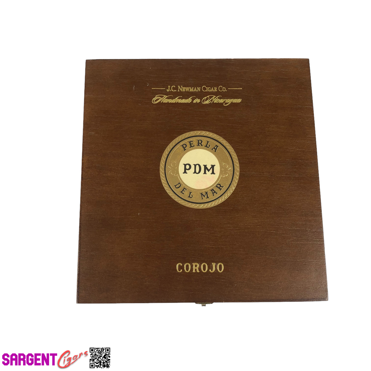 Perla Del Mar Corojo Toro Empty Wooden Cigar Box 7x7.5x3.5 (1)