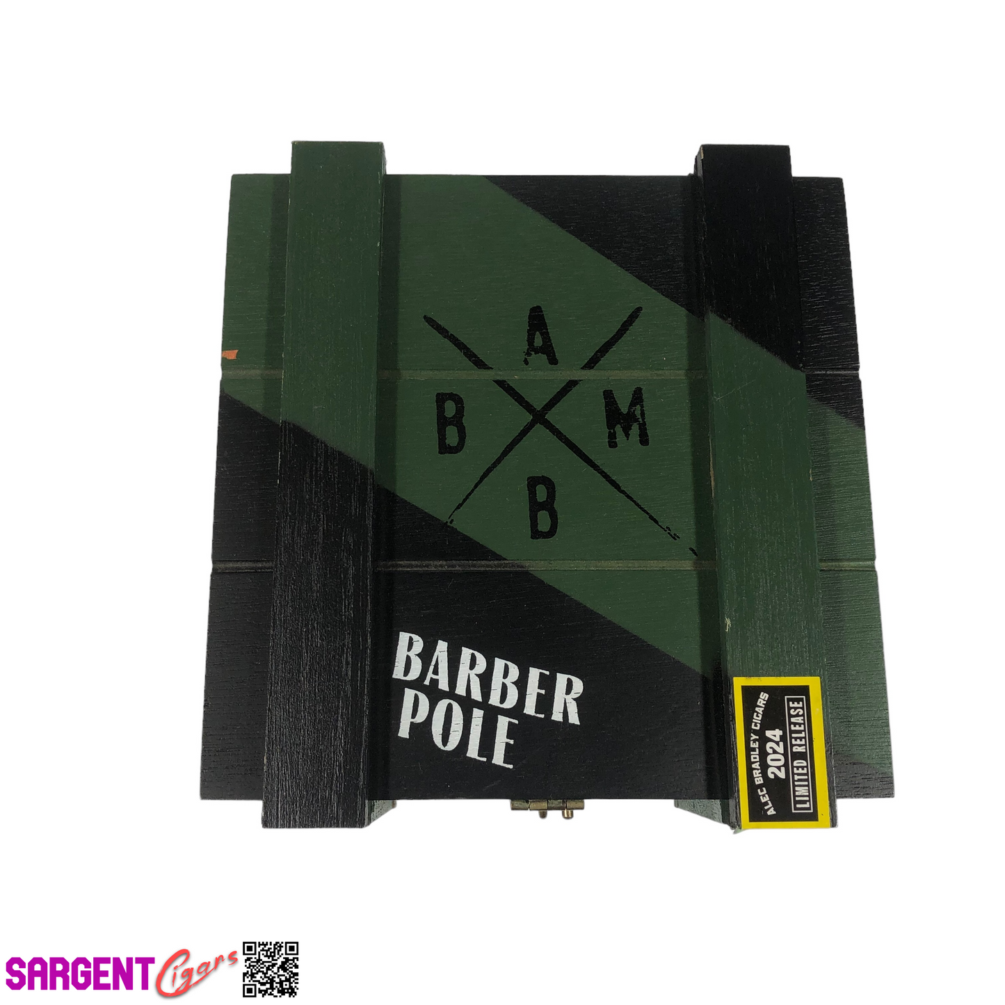 Alec Bradley Barber Pole Toro Empty Wooden Cigar Box 7x7.5x3.5 (1)