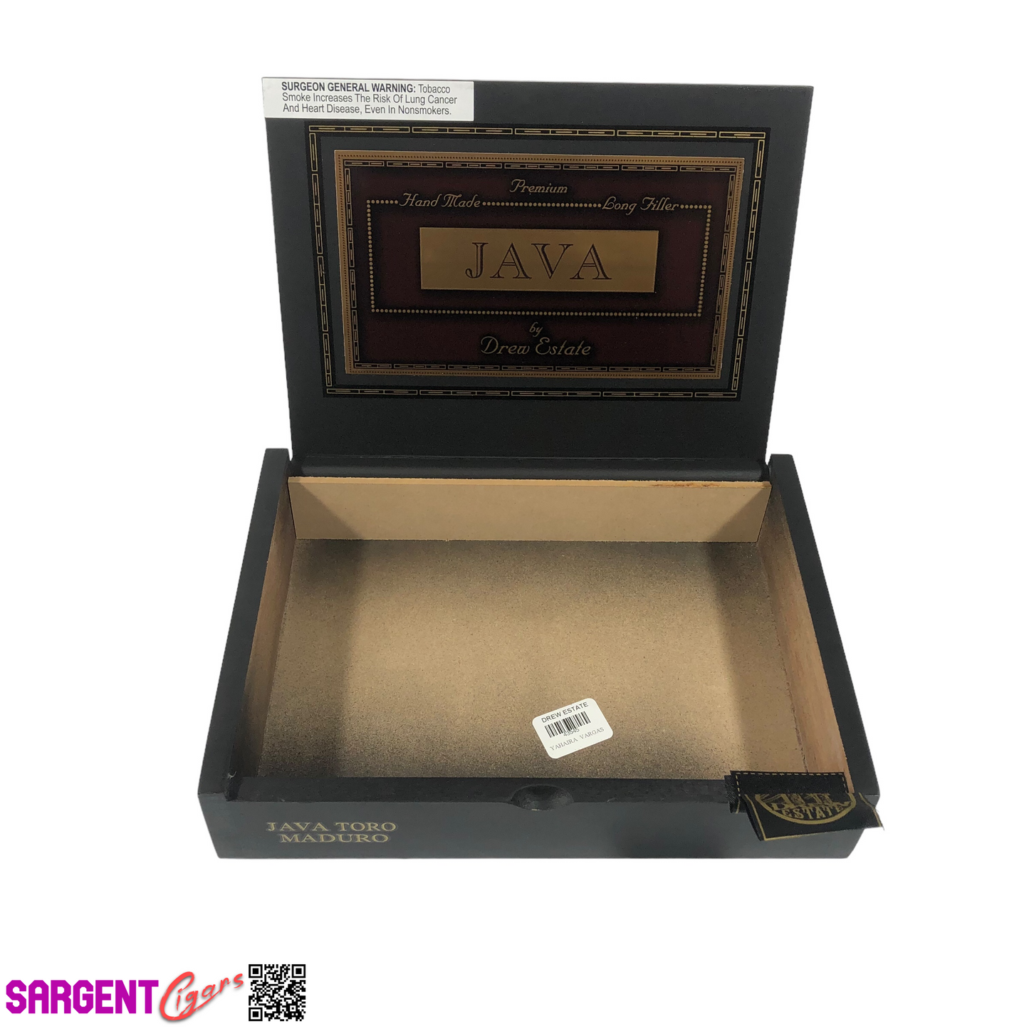 Drew Estate Java Maduro Toro Empty Wooden Cigar Box 10x7.25x2