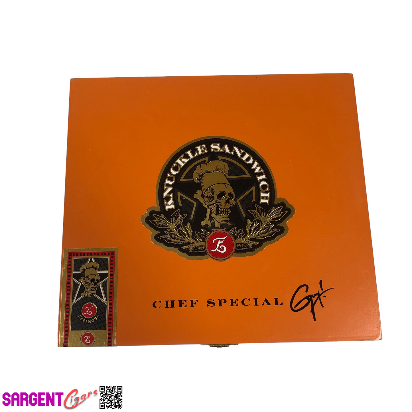 Guy Fieri Knuckle Sandwich Chef Special Empty Wooden Cigar Box 8.25x7.5x1.5 (1)