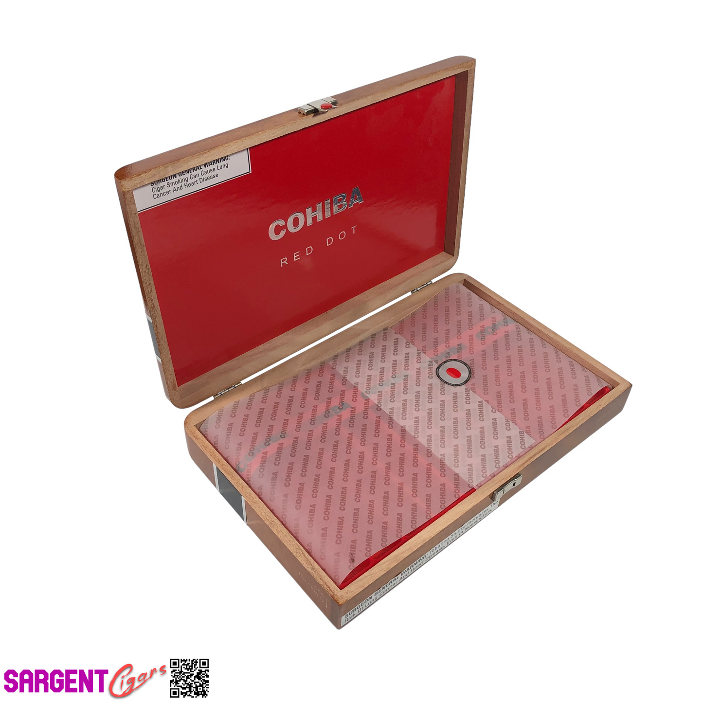 Cohiba Red Dot Toro Empty Wooden Cigar Box 12.25x8x2 (2)