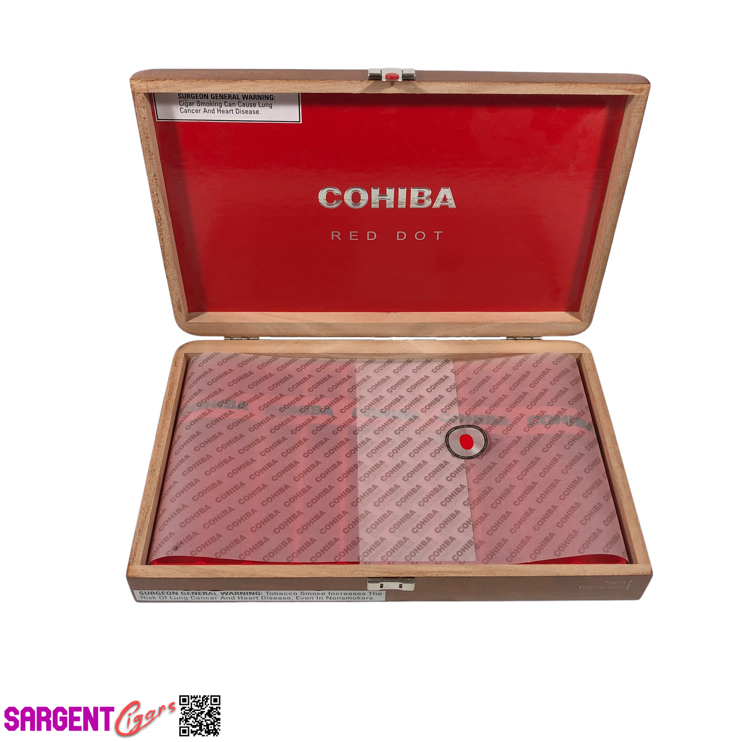 Cohiba Red Dot Toro Empty Wooden Cigar Box 12.25x8x2 (2)