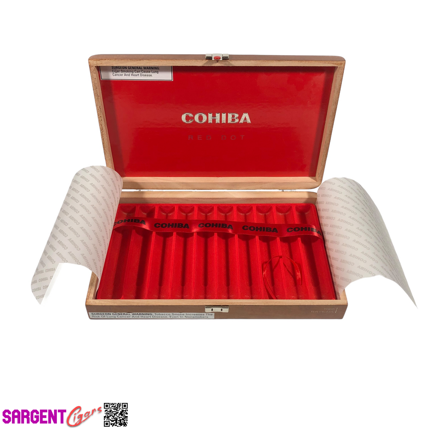 Cohiba Red Dot Toro Empty Wooden Cigar Box 12.25x8x2 (2)