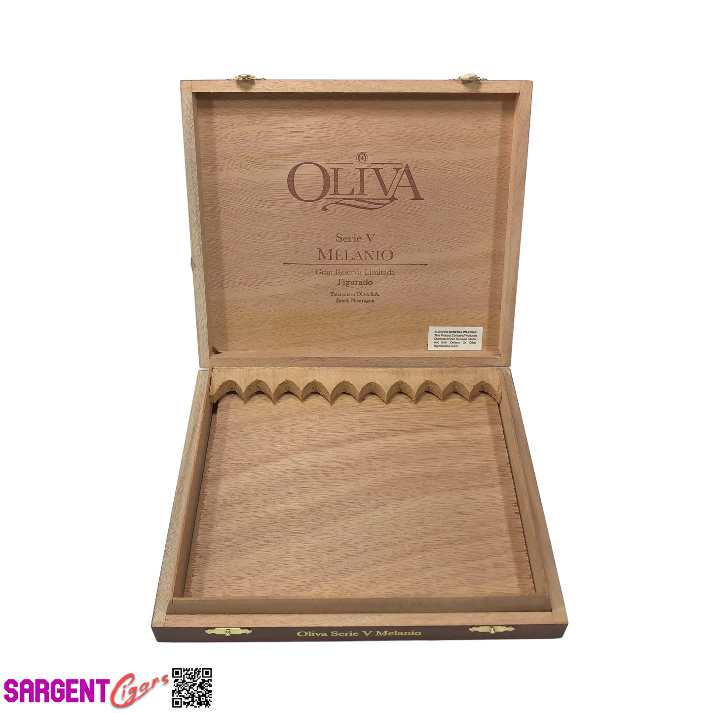 Oliva Serie V Melanio Figurado Empty Wooden Cigar Box 9x8x1.5