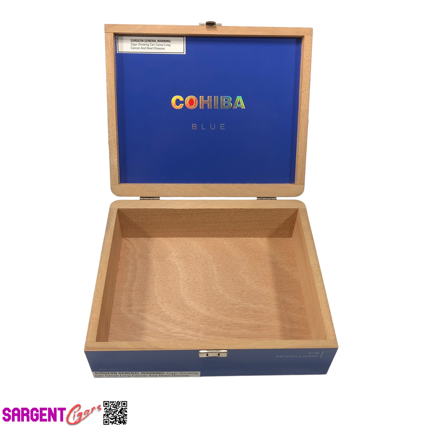 Cohiba Blue 7x70 Empty Wooden Cigar Box 9.75x8x3 (1)