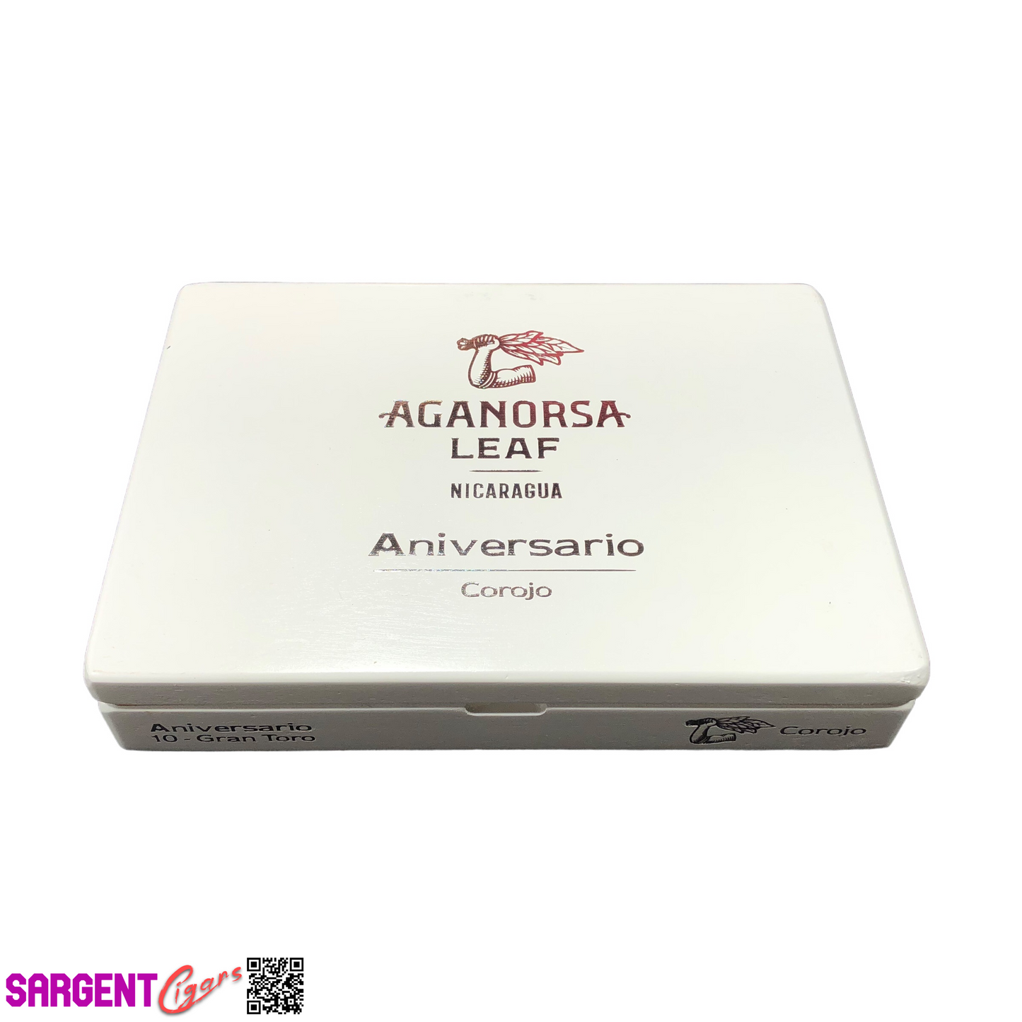 Aganorsa Leaf Aniversario Corojo Gran Toro Empty Wooden Cigar Box 10x7.25x1.75