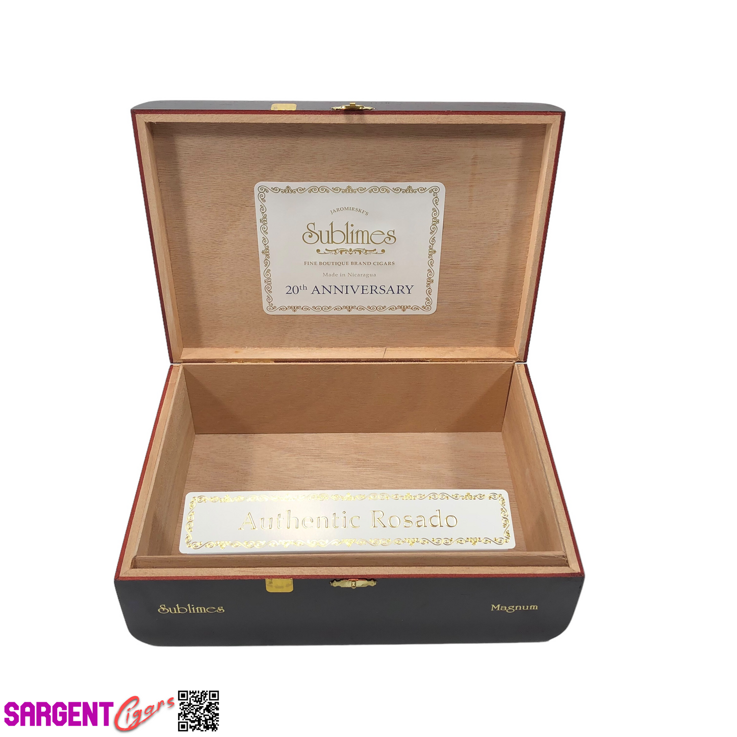 Sublimes Magnum Empty Wooden Cigar Box 10.5x7.5x3.5