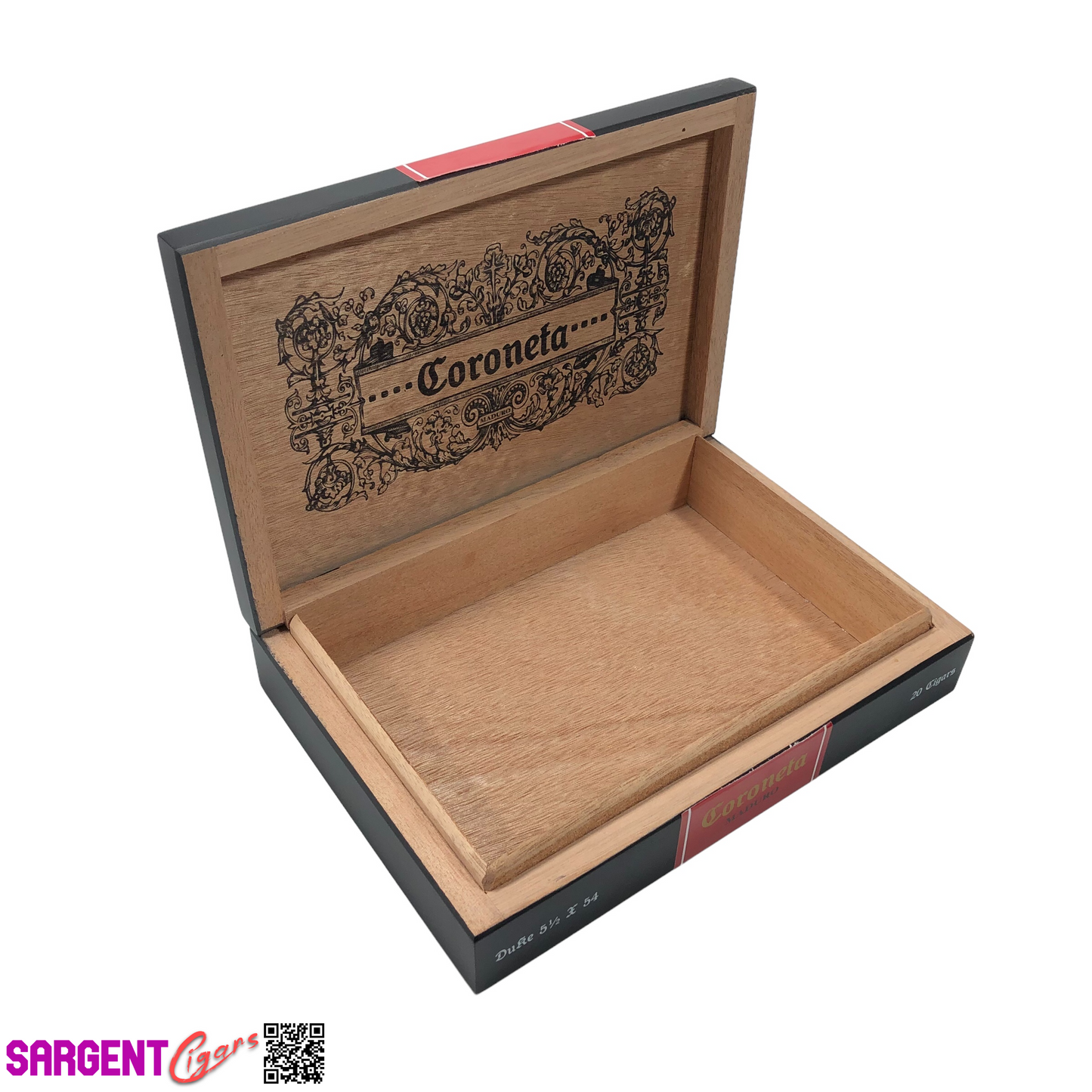 Crowned Heads Coroneta Duke Empty Wooden Cigar Box 9.75x6.75x2