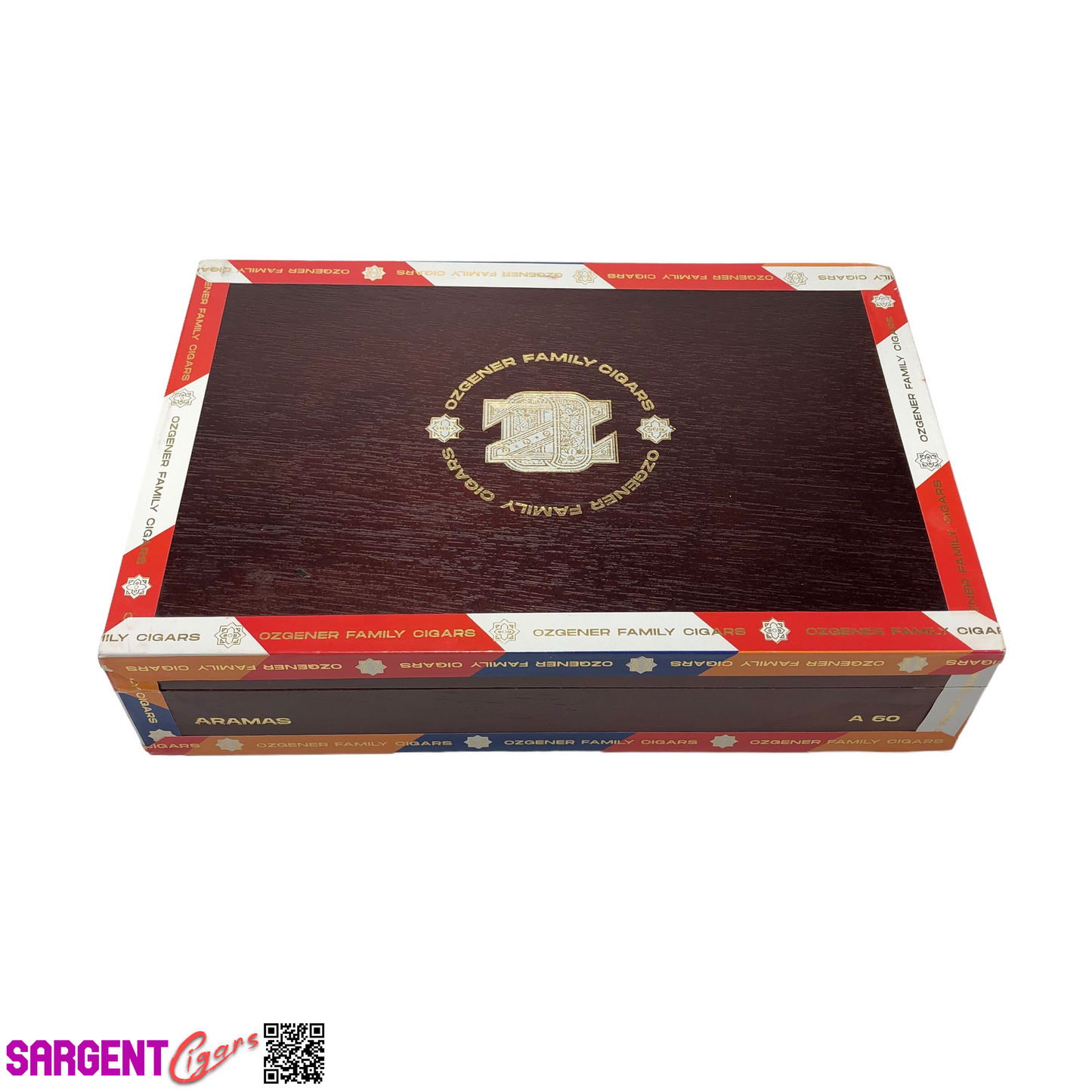 Ozgener Family Cigars Aramas A60 Empty Wooden Cigar Box 10.25x7x2.25