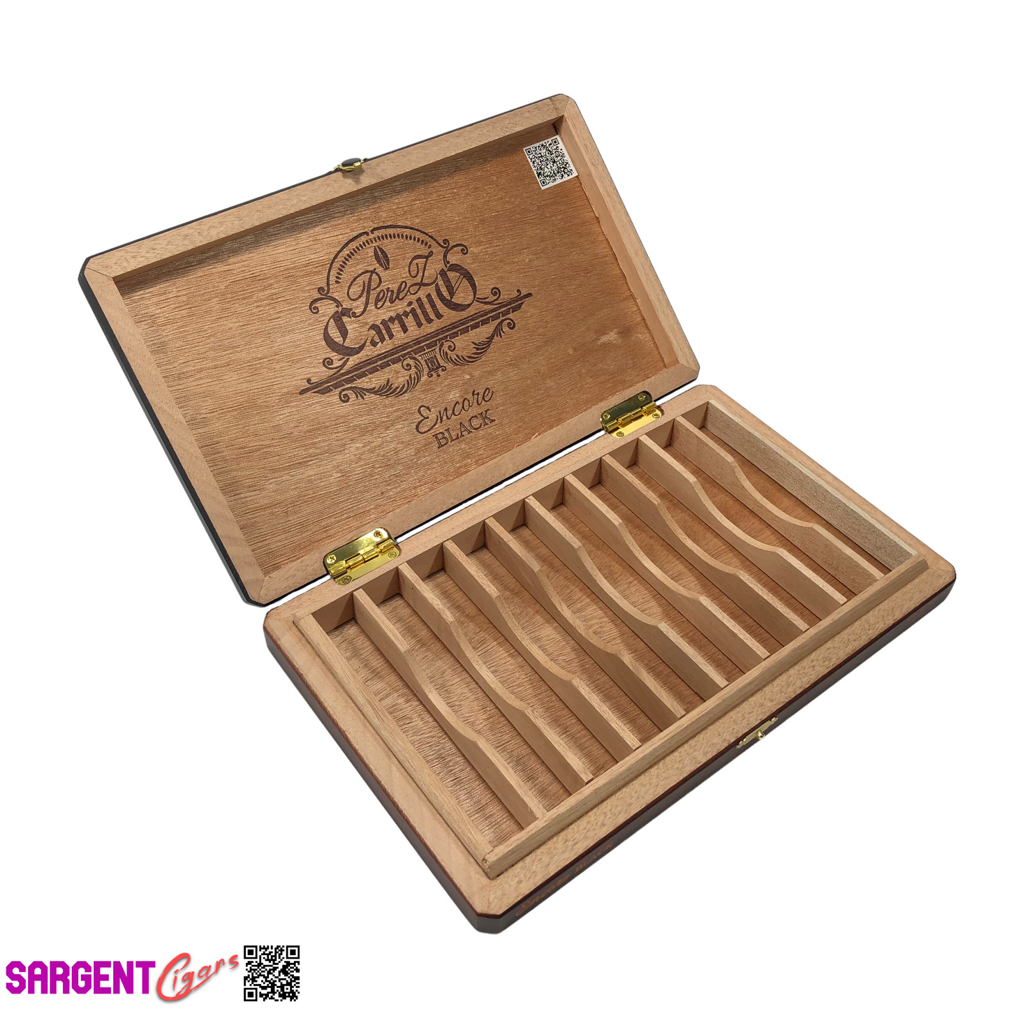 Ep Carrillo Encore Black Empty Wooden Cigar Box 11.5x7.25x1.5