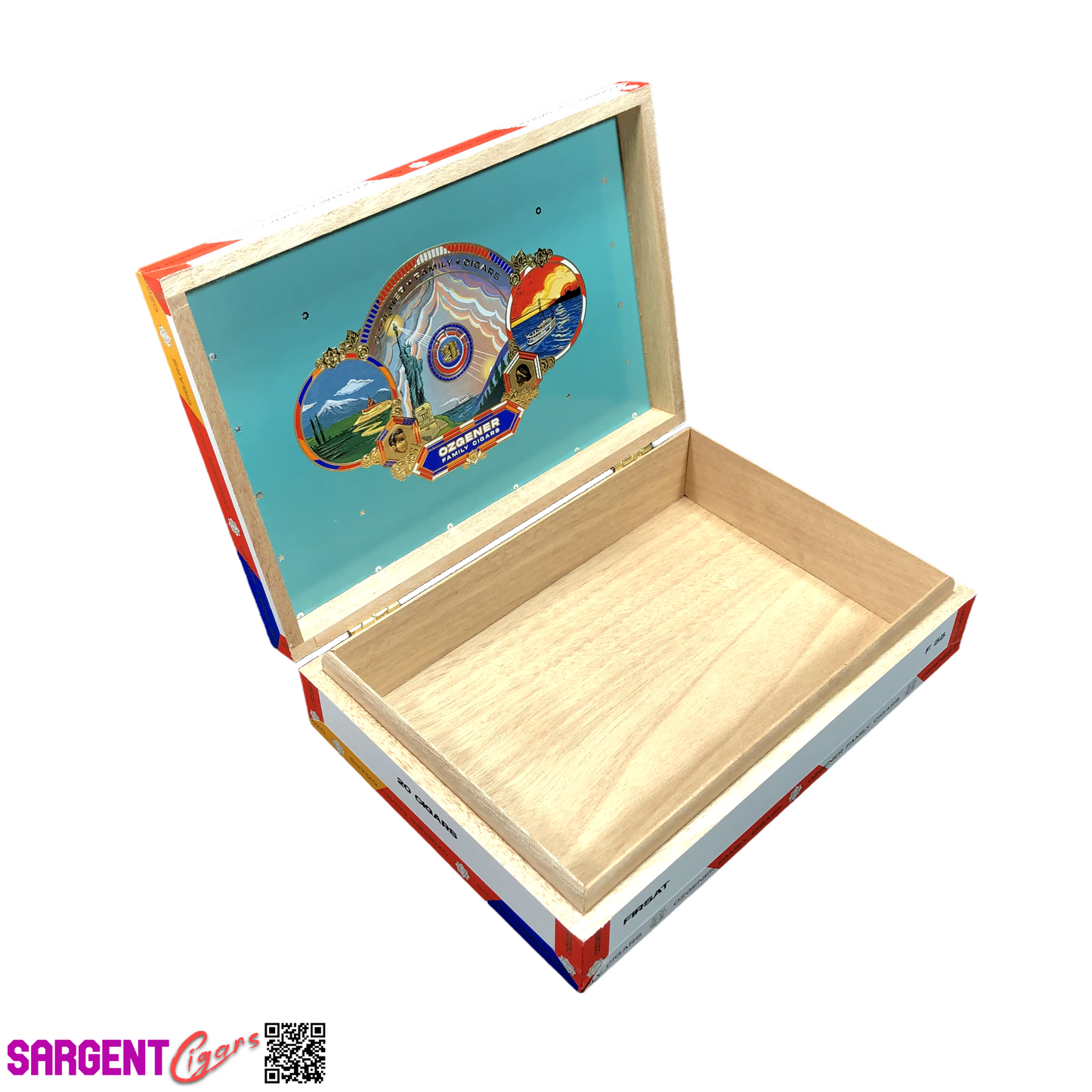 Ozgener Firsat F55 Empty Wooden Cigar Box 9.25x6.5x2.25