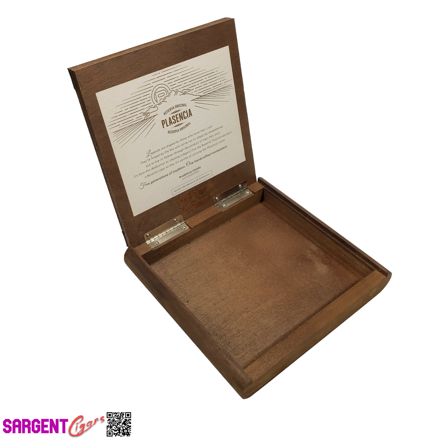 Plasencia Reserva Corona Empty Wooden Cigar Box 8x7.5x1.5