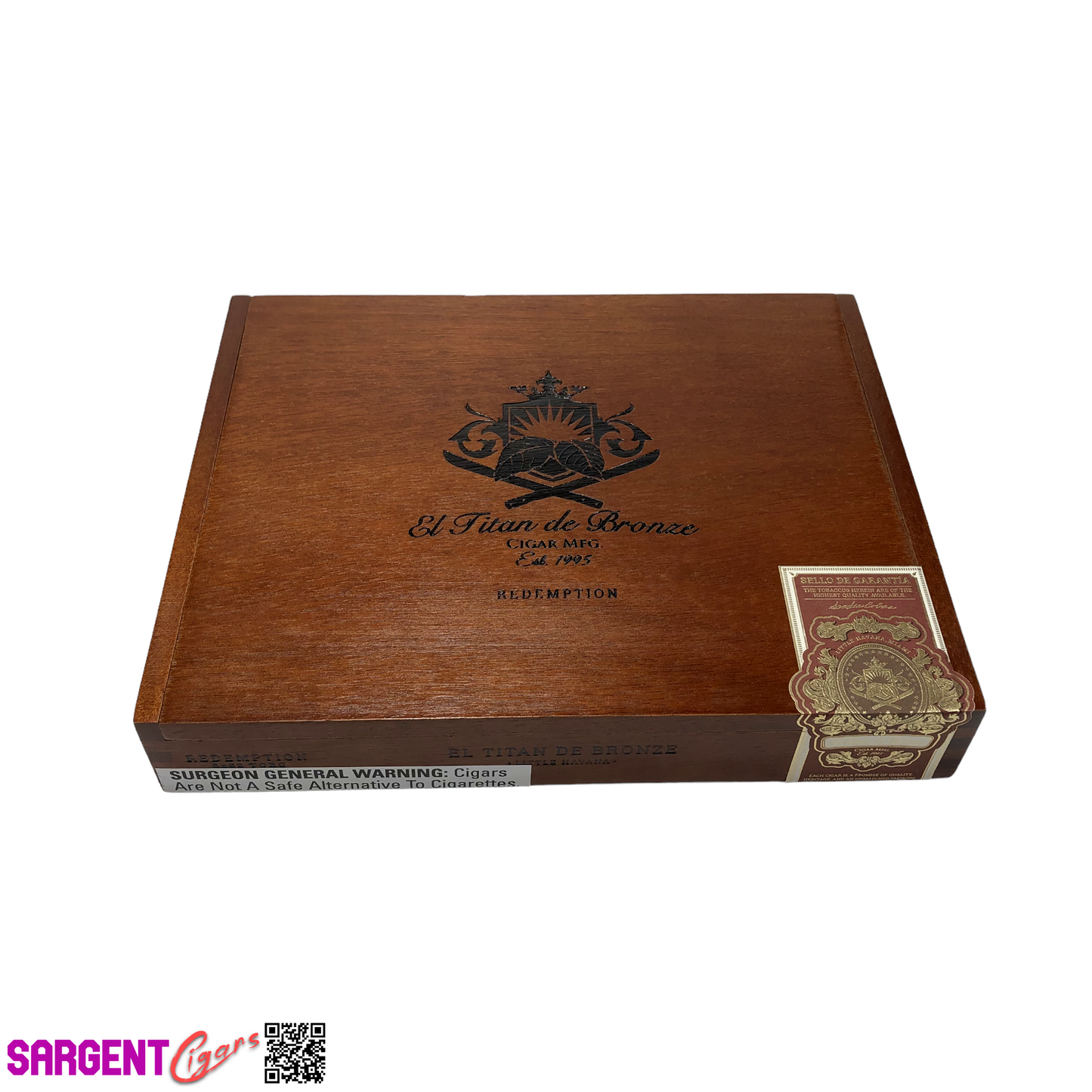 El Titan De Bronze Redemption Toro Empty Wooden Cigar Box 8.5x6.75x1.25