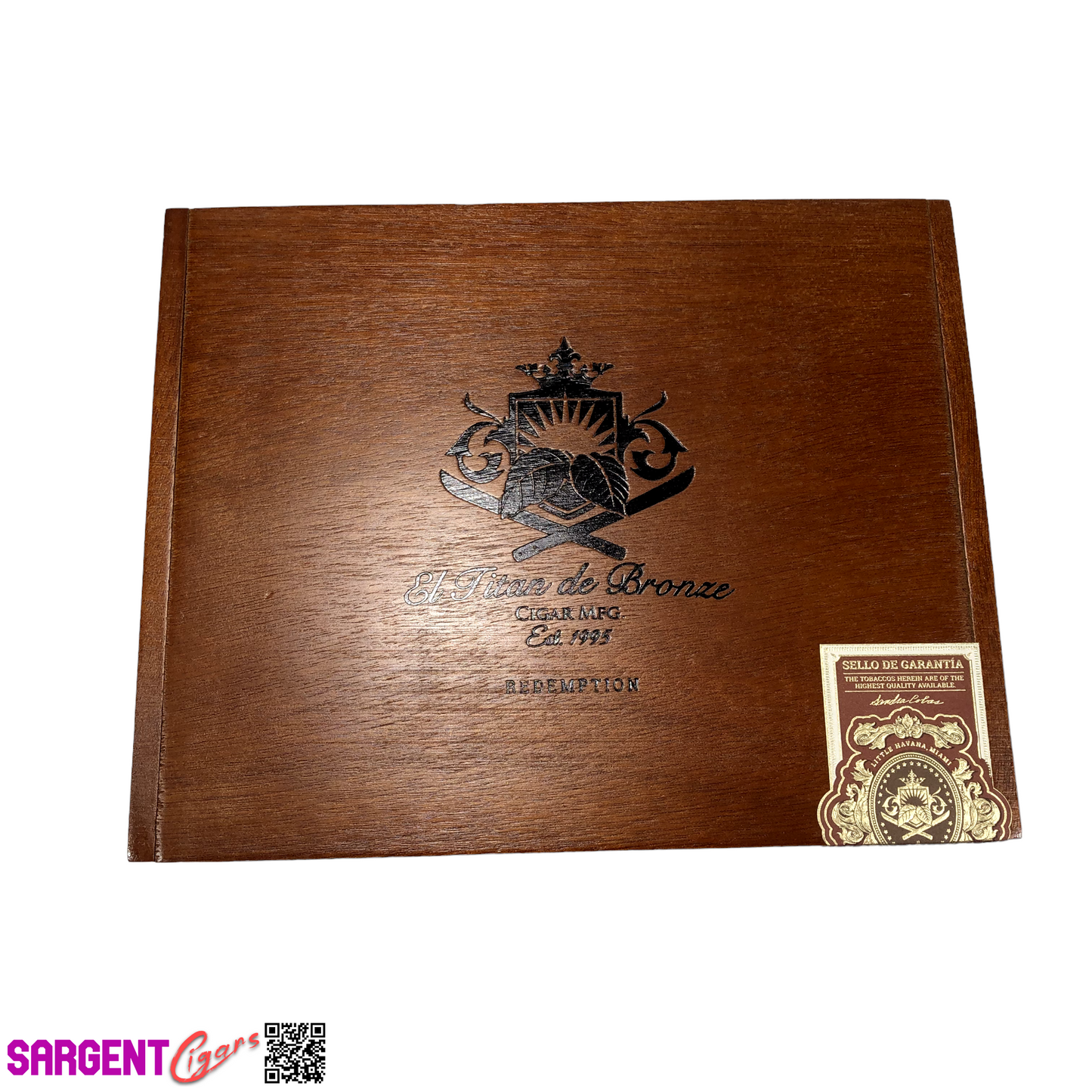 El Titan De Bronze Redemption Toro Empty Wooden Cigar Box 8.5x6.75x1.25