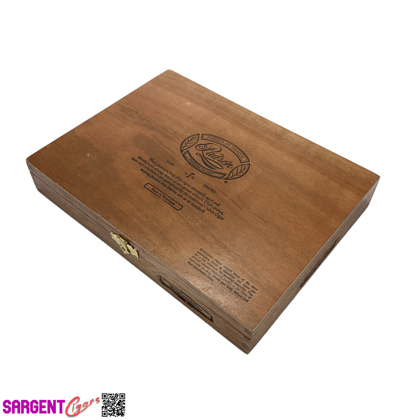 Padron Diplomaticos Empty Wooden Cigar Box 10.75x8x1.75