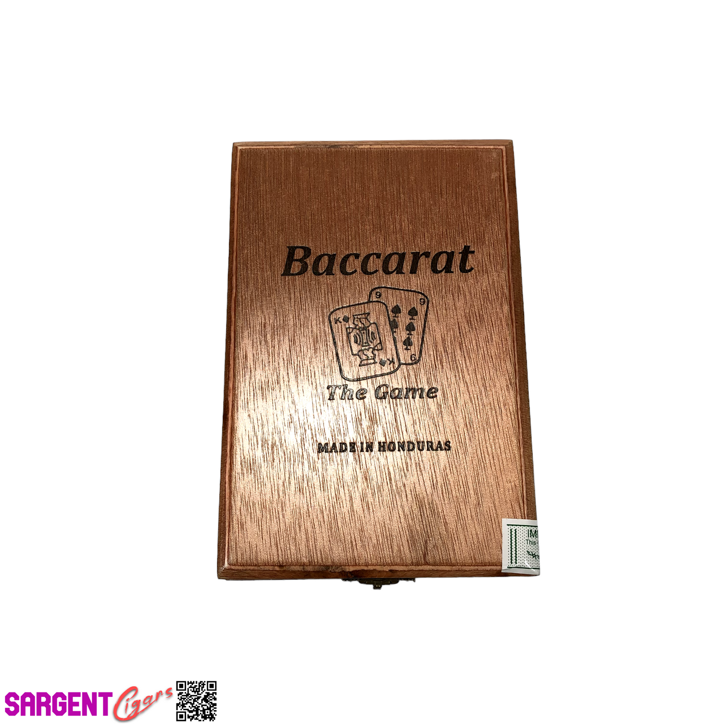 Baccarat Toro Empty Wooden Cigar Box 4.25x6.5x4.25