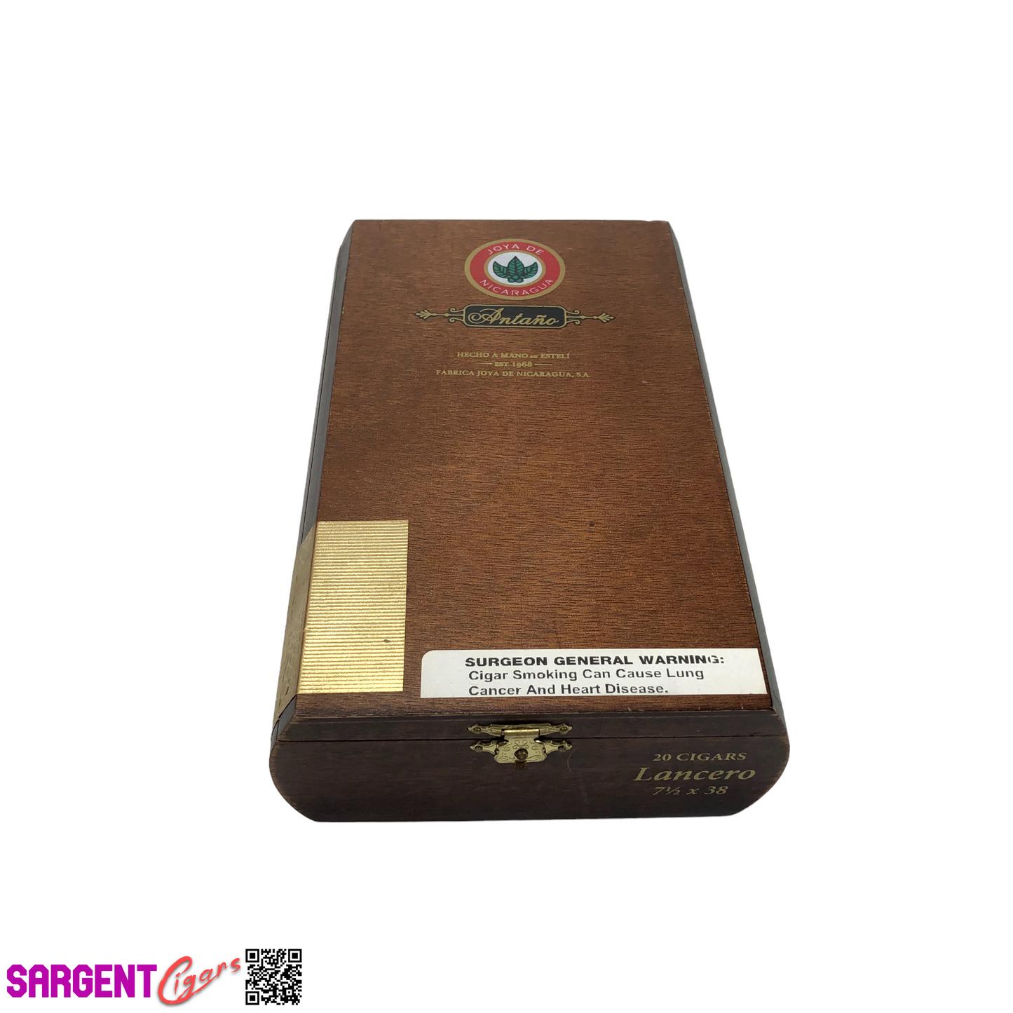 Joya De Nicaragua Antano Lancero Empty Wooden Cigar Box 5.25x8.25x2