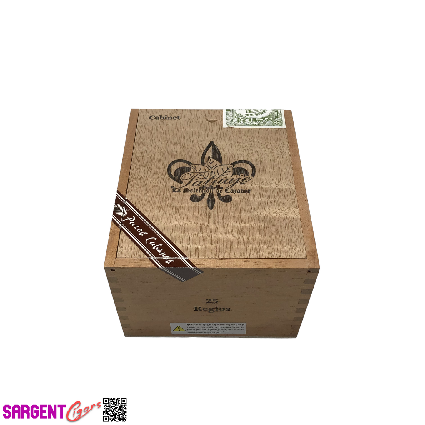 Tatuaje Cabinet Regios Empty Wooden Cigar Box 5.25x6.25x4