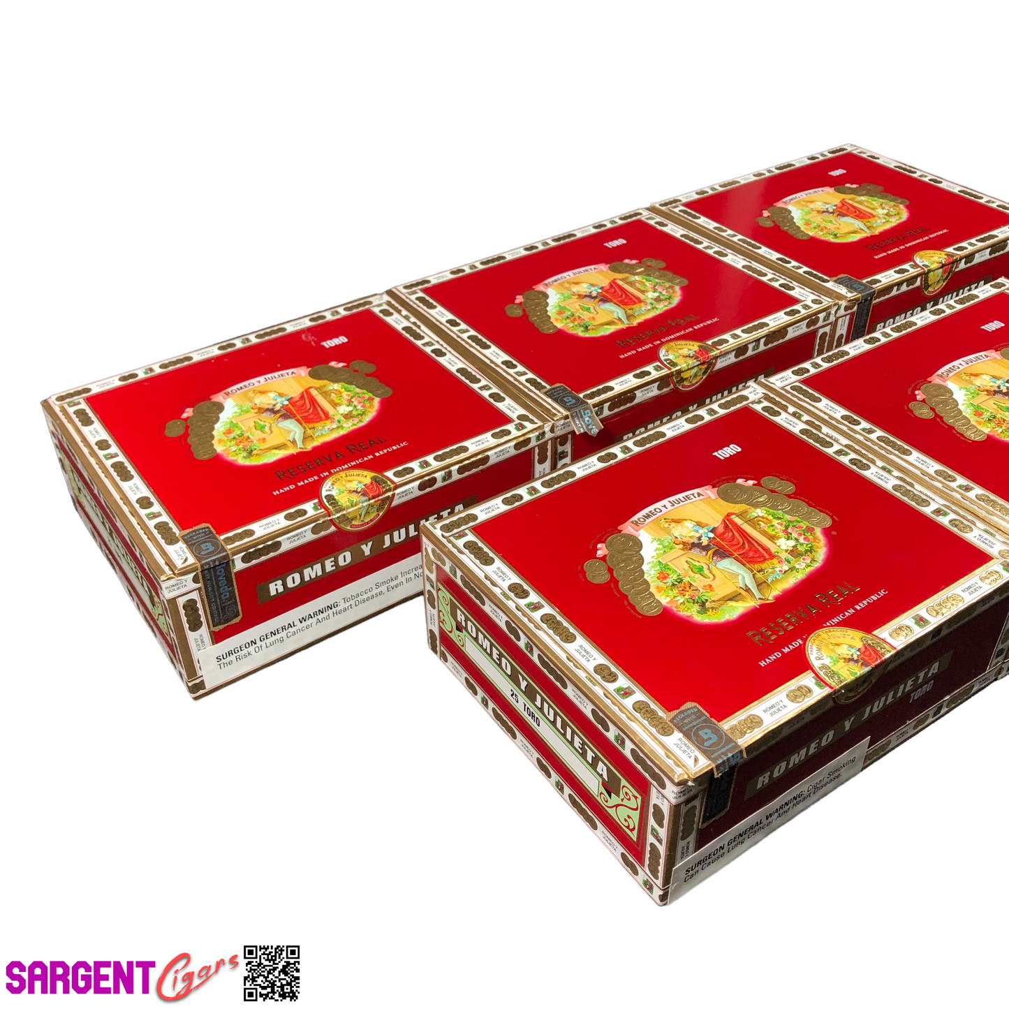 Lot of 5 Romeo Toro Empty Cigar Boxes 8x6.5x3 #74