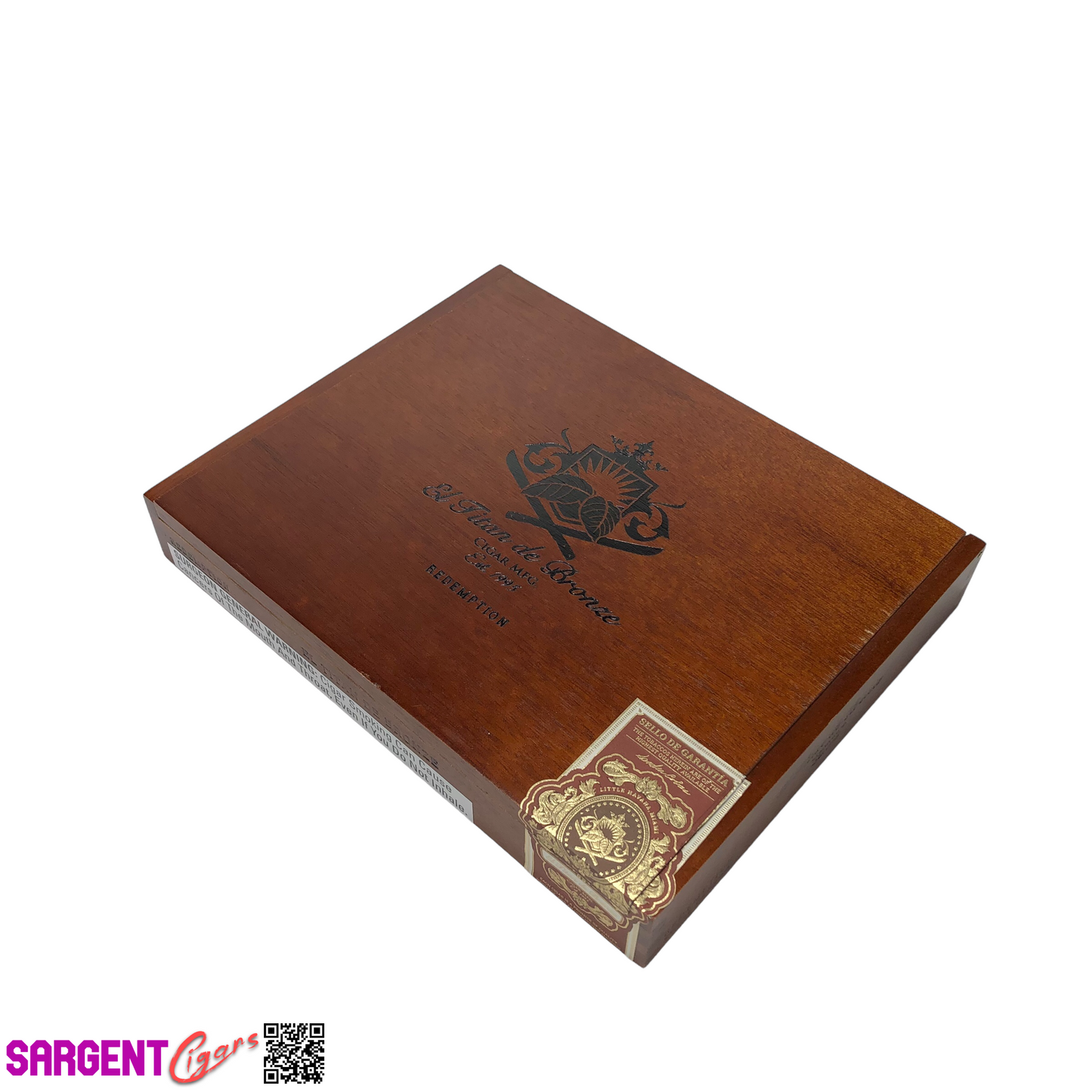 El Titan De Bronze Redemption Corona Empty Wooden Cigar Box 8.5x6.75x1.25