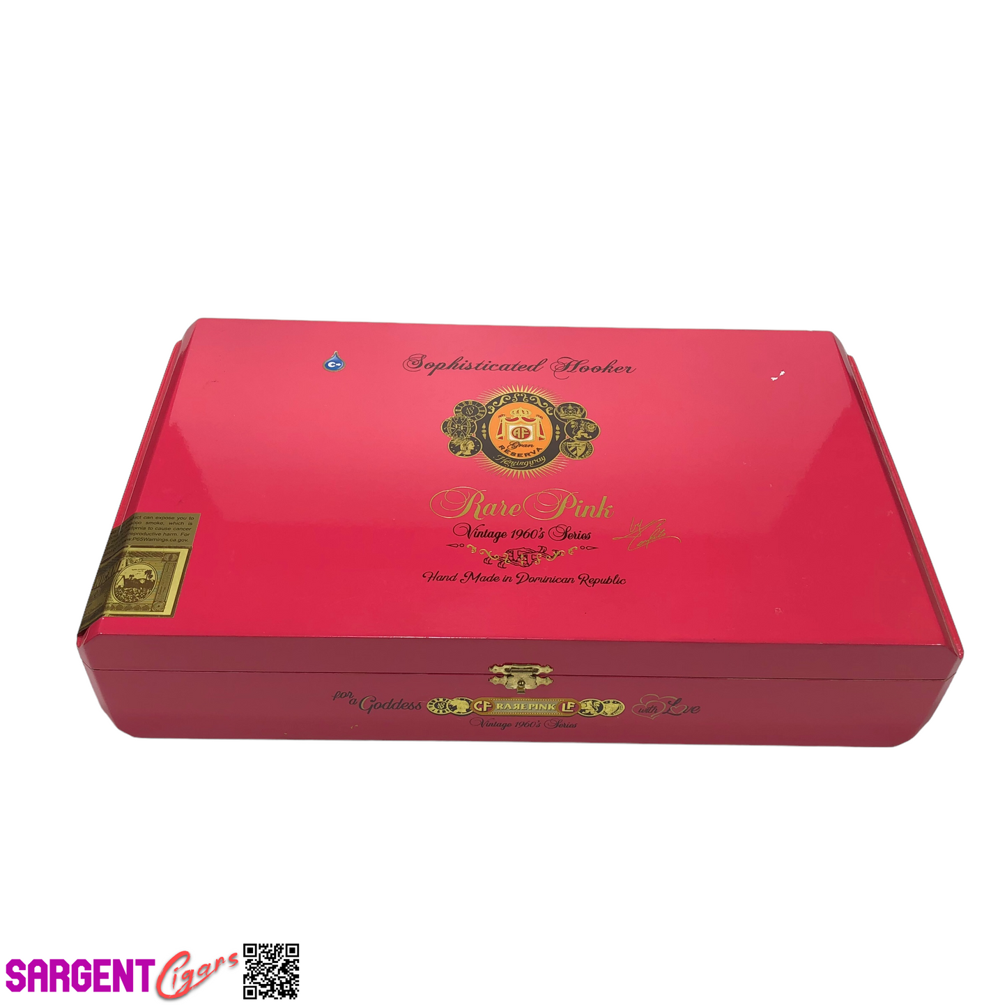 Arturo Fuente Opus X Rare Pink Sophisticated Empty Wooden Cigar Box 14x8.25x2.75