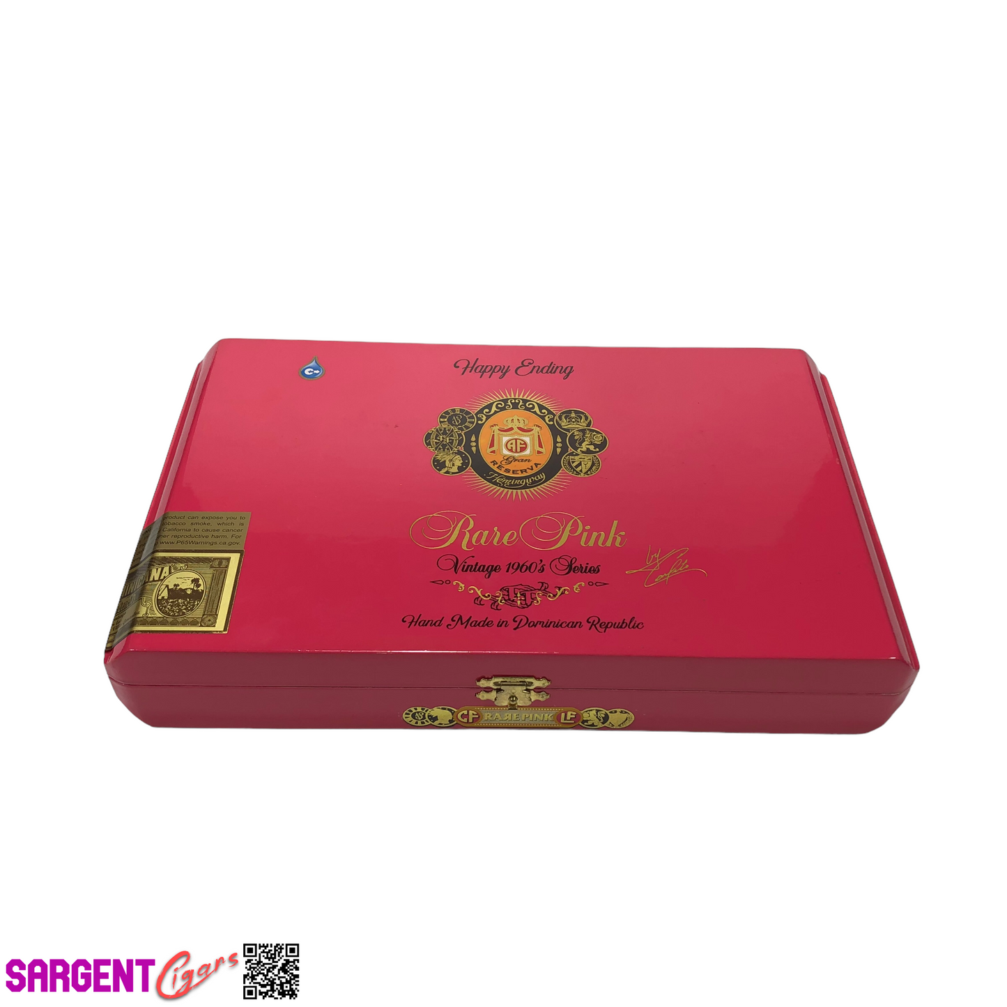 Arturo Fuente Opus X Rare Pink Happy Ending Empty Wooden Cigar Box 11x6.75x1.75