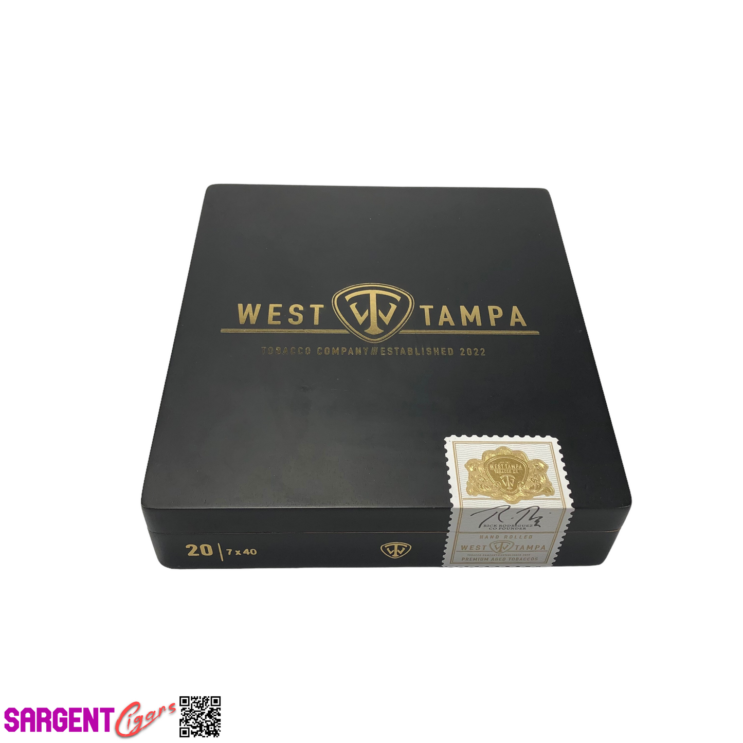 West Tampa Black Lancero Empty Wooden Cigar Box 7.25x8x1.75