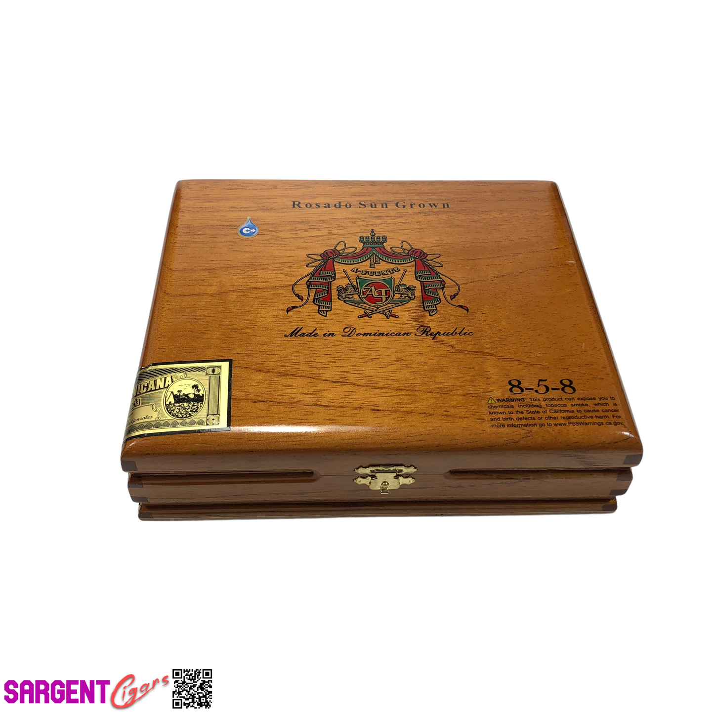 Arturo Fuente Rosado Sun Grown 858 Empty Wooden Cigar Box 8.25x7x2