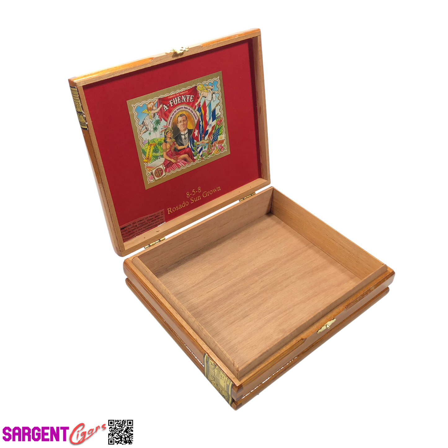 Arturo Fuente Rosado Sun Grown 858 Empty Wooden Cigar Box 8.25x7x2