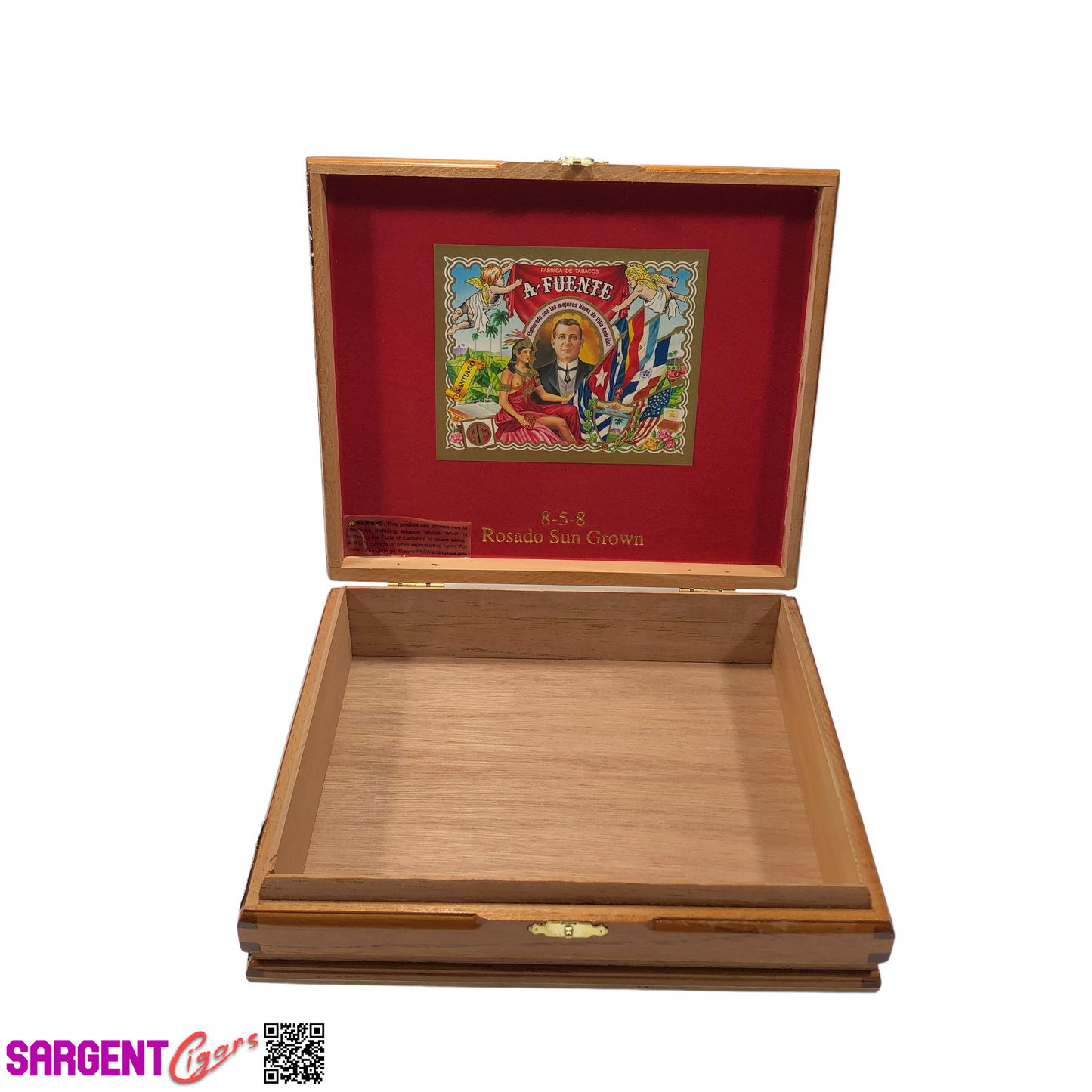 Arturo Fuente Rosado Sun Grown 858 Empty Wooden Cigar Box 8.25x7x2