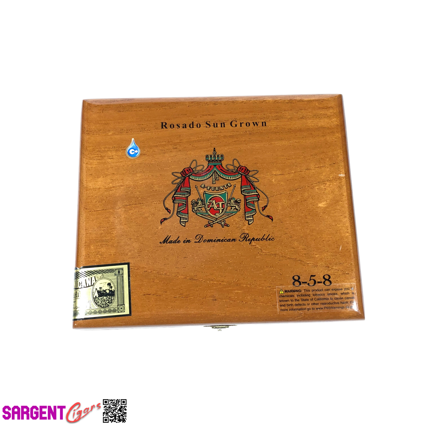 Arturo Fuente Rosado Sun Grown 858 Empty Wooden Cigar Box 8.25x7x2