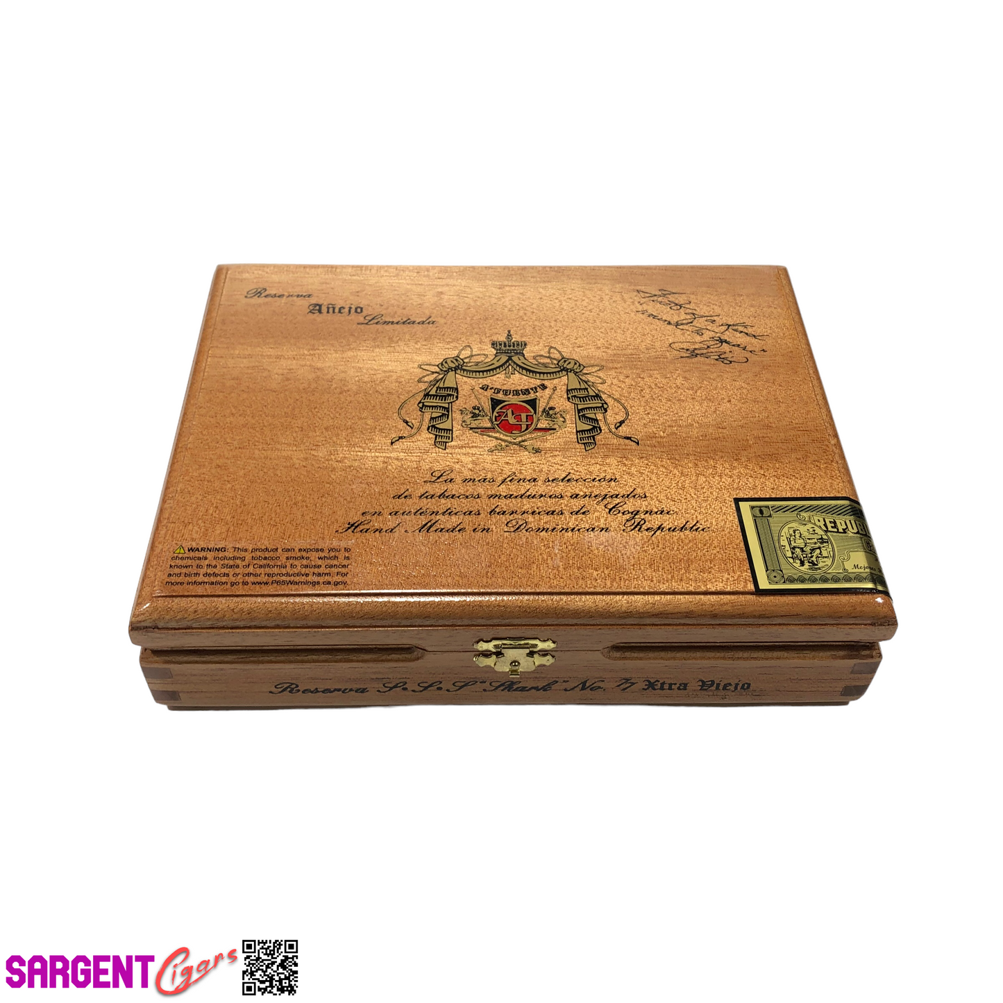 Arturo Fuente Anejo Shark No77 Empty Wooden Cigar Box 9.25x7x2.25