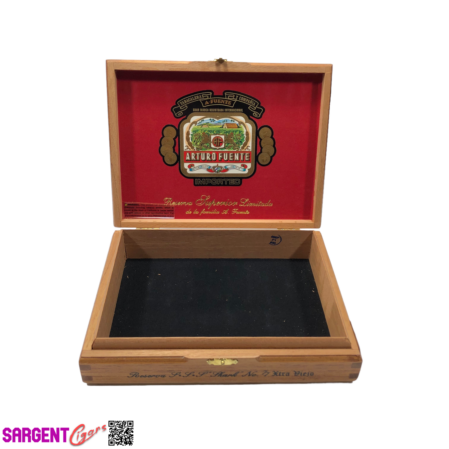 Arturo Fuente Anejo Shark No77 Empty Wooden Cigar Box 9.25x7x2.25