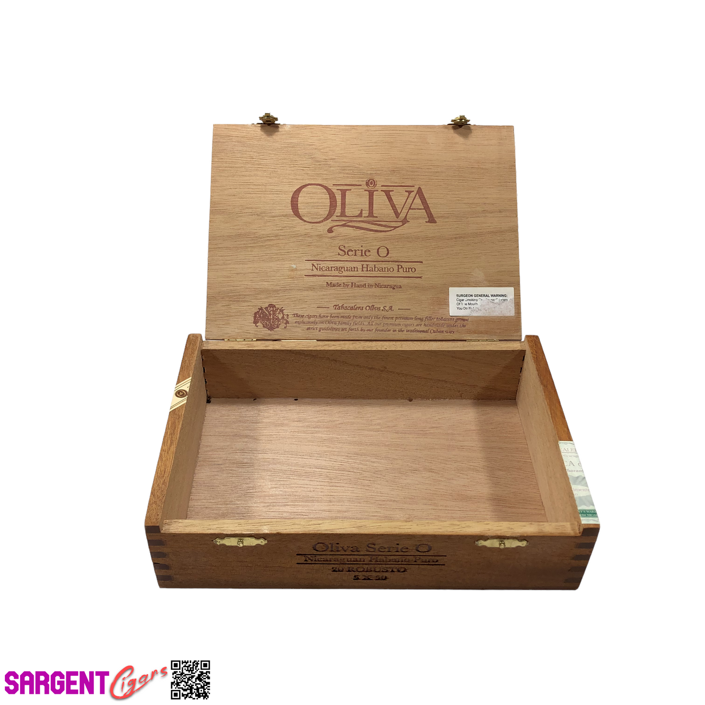 Oliva Serie O Robusto Empty Wooden Cigar Box 8.5x5.75x2