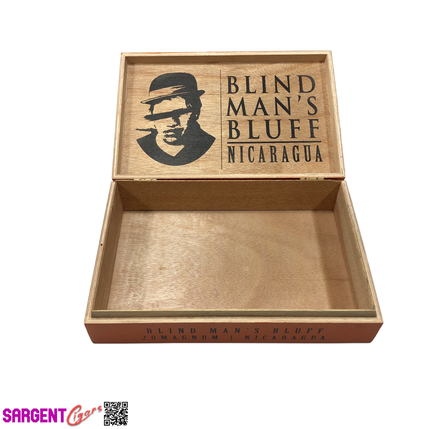 Blind Man’s Bluff Magnum Empty Wooden Cigar Box 10.25x6.75x2.5