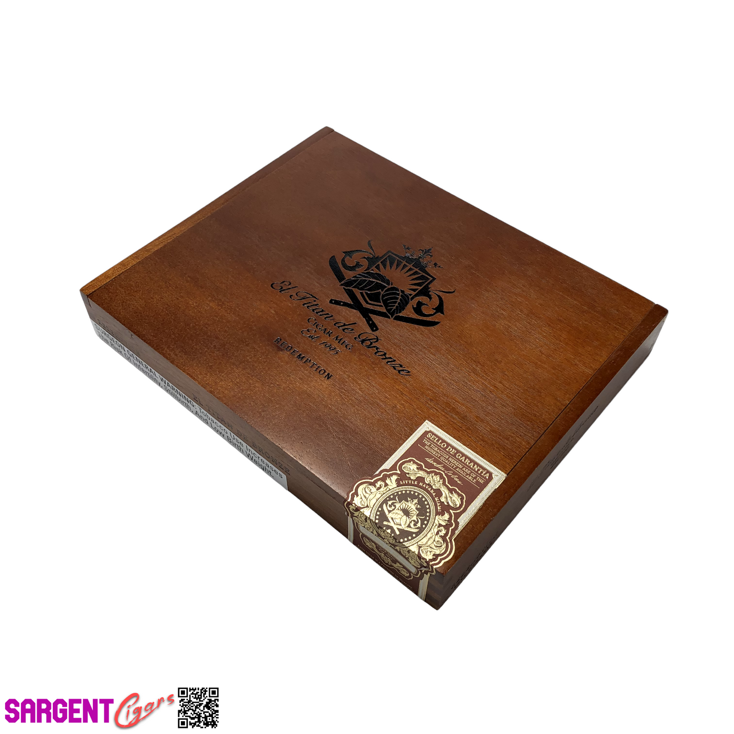 El Titan De Bronze Redemption Robusto Empty Wooden Cigar Box 8.5x6.75x1.25