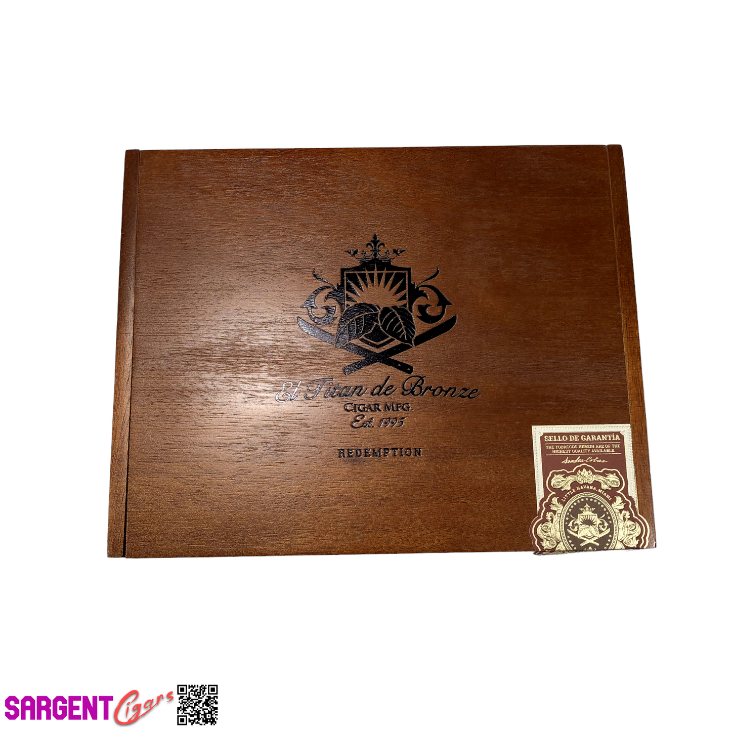 El Titan De Bronze Redemption Robusto Empty Wooden Cigar Box 8.5x6.75x1.25