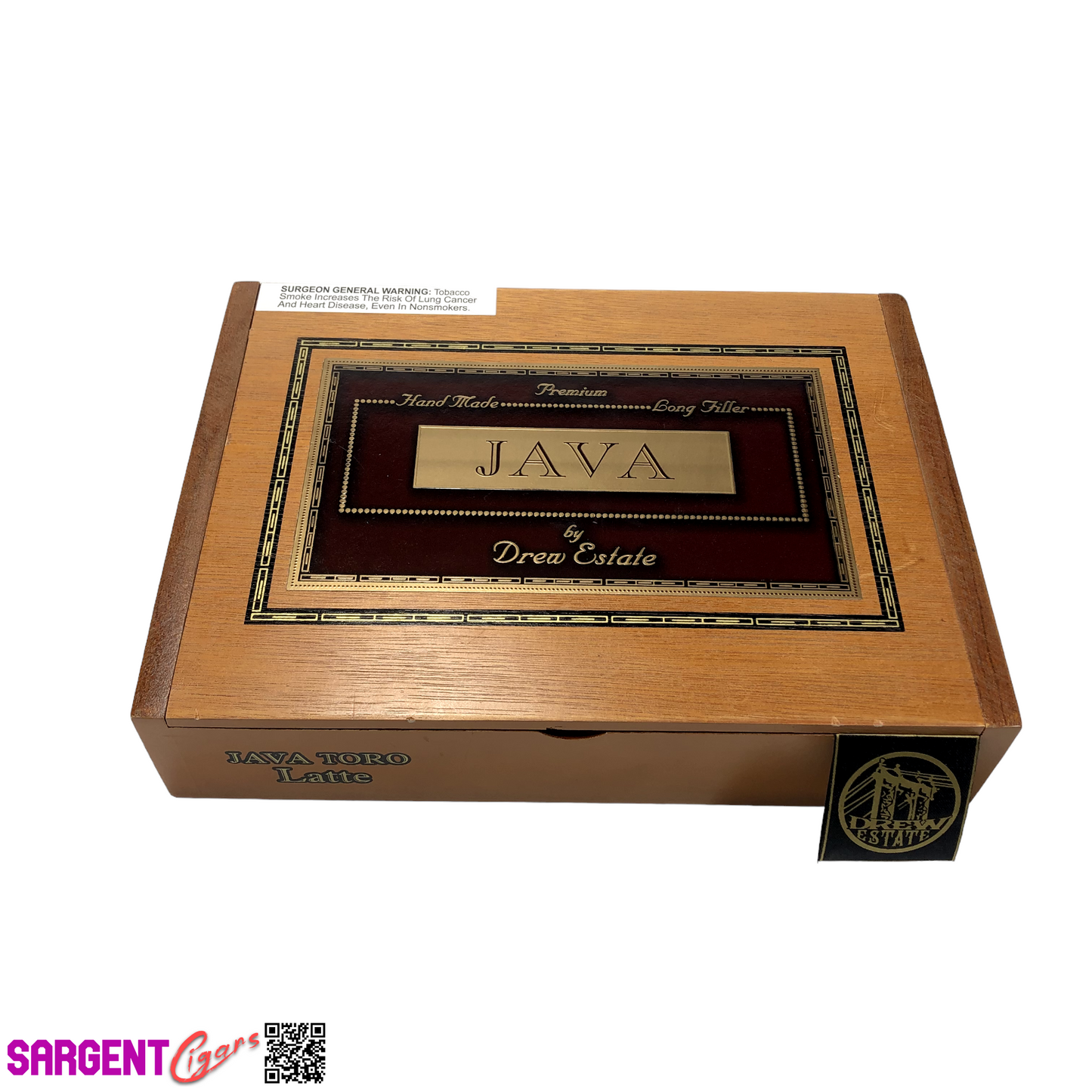 Drew Estate Java Latte Toro Empty Wooden Cigar Box 10x7.5x2