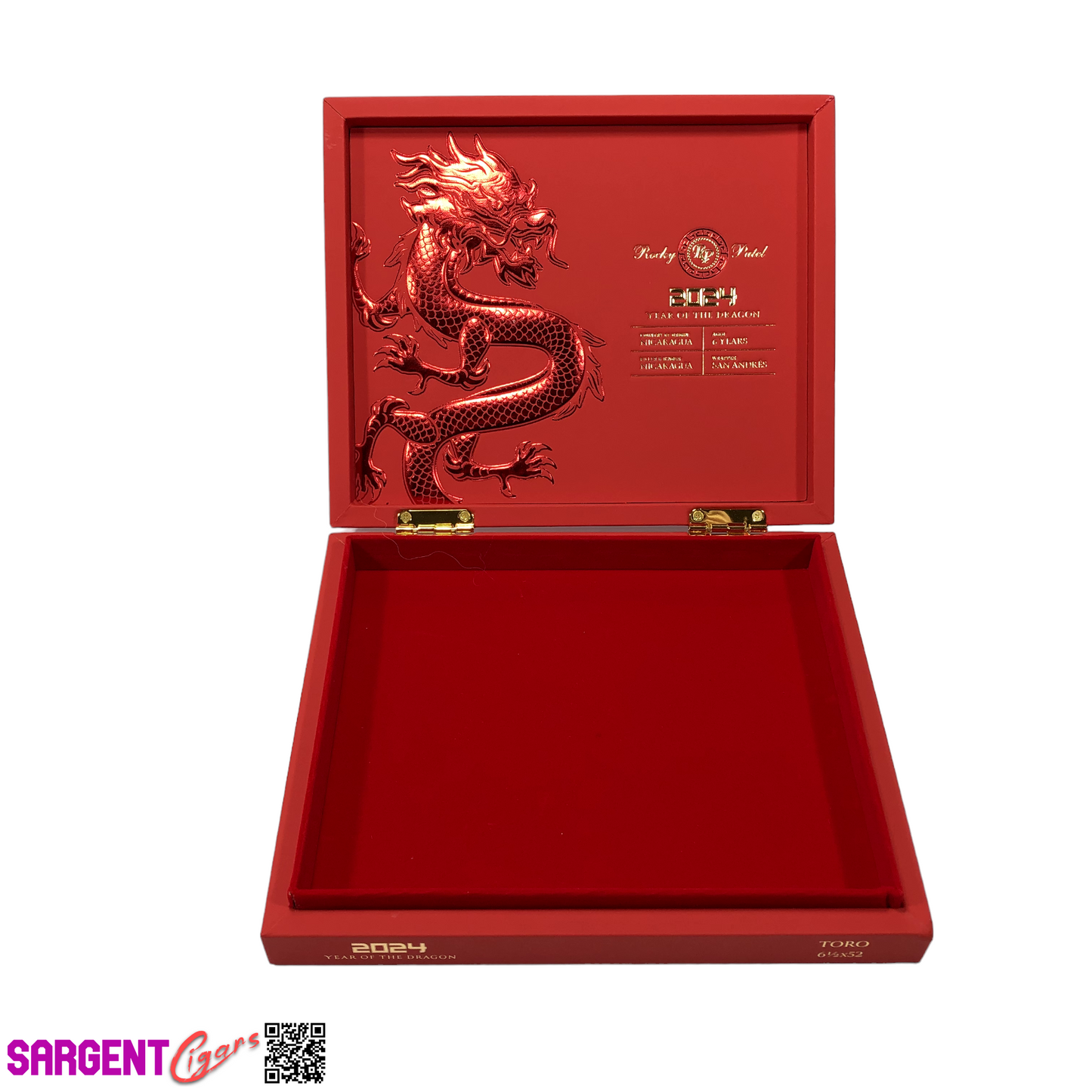 Rocky Patel 2024 Year of the Dragon Empty Wooden Cigar Box 9.25x7.75x1.75