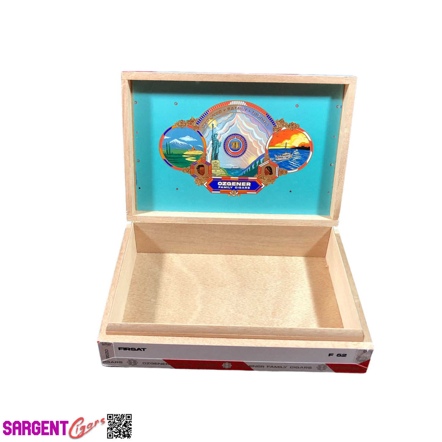 Ozgener Firsat F52 Empty Wooden Cigar Box 8.75x6x2