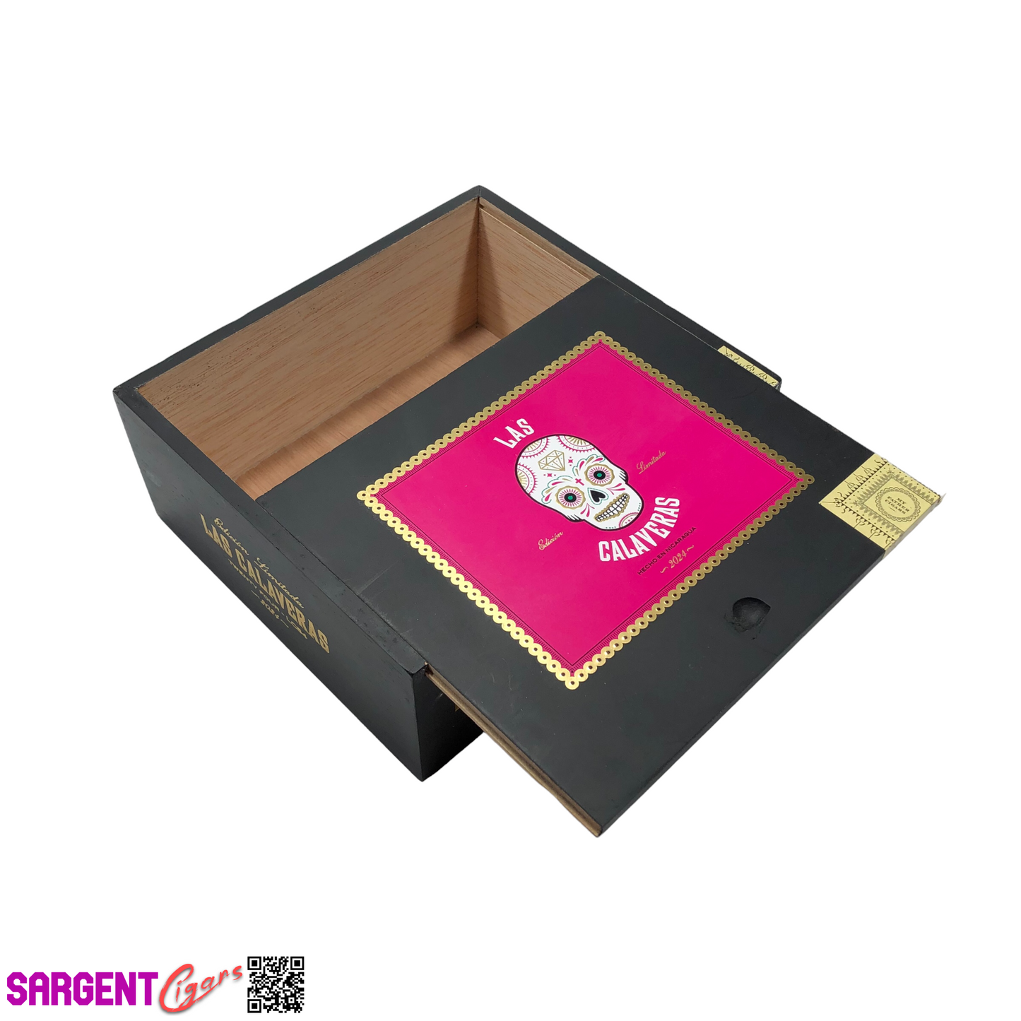 Las Calaveras 2024 LC54 Empty Wooden Cigar Box 7.5x6.75x3